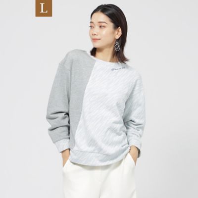 【Ｌ】【ウォッシャブル】ゼブラジャカードコンビプルオーバーカットソー（Ｕ７Ｐ２２４９２＿＿）