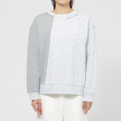 【Ｌ】【ウォッシャブル】ゼブラジャカードコンビプルオーバーカットソー（Ｕ７Ｐ２２４９２＿＿）