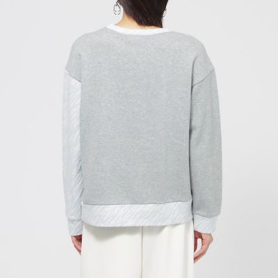 【Ｌ】【ウォッシャブル】ゼブラジャカードコンビプルオーバーカットソー（Ｕ７Ｐ２２４９２＿＿）