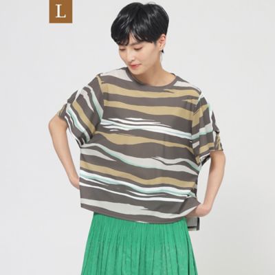 【Ｌ】【カタログ掲載品】【接触冷感】【ＵＶ対策】【ウォッシャブル】コンチェロアニマルボーダーカットソー（Ｕ７Ｐ２２５５８＿＿）