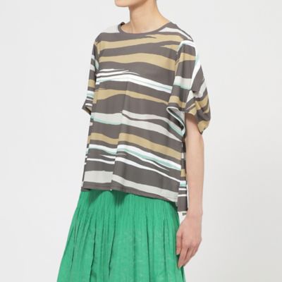 【Ｌ】【カタログ掲載品】【接触冷感】【ＵＶ対策】【ウォッシャブル】コンチェロアニマルボーダーカットソー（Ｕ７Ｐ２２５５８＿＿）