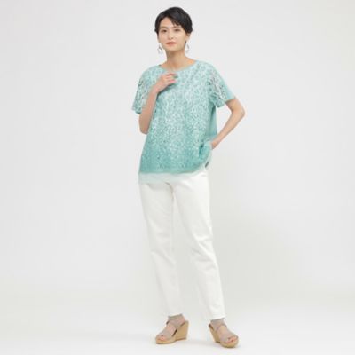【Ｌ】【ウォッシャブル】パンサープリントレースコンビプルオーバーカットソー（Ｕ７Ｐ２４３８６＿＿）