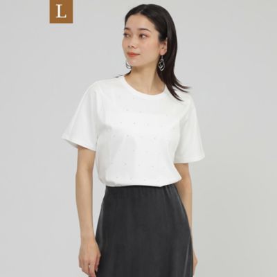 EVEX BY KRIZIA L (Women/大きいサイズ)/エヴェックス バイ クリツィアＬ 【Ｌ】【カタログ掲載品】【接触冷感】【ウォッシャブル】超冷感コットンスムースホットフィットドットカットソー（Ｕ７Ｐ２６５７１＿＿）