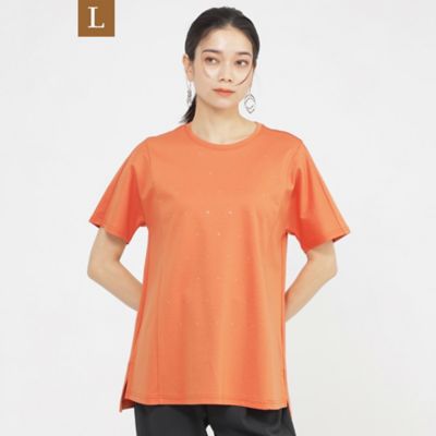 tシャツ 「カタログ掲載品」「接触冷感」「ウォッシャブル」超冷感コットンスムースホットフィットドットカットソー レディース L】【カタログ掲載品】【接触冷感】【ウォッシャブル】超冷感