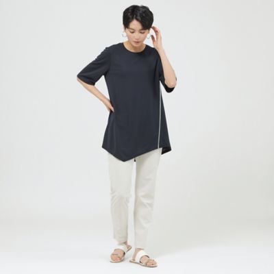 【Ｌ】【接触冷感】【ウォッシャブル】クールカラーブロッキングアシンメトリーチュニックカットソー（Ｕ７Ｐ２８３９３＿＿）