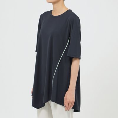 【Ｌ】【接触冷感】【ウォッシャブル】クールカラーブロッキングアシンメトリーチュニックカットソー（Ｕ７Ｐ２８３９３＿＿）