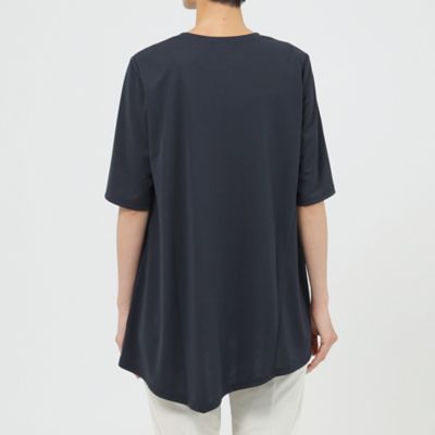 【Ｌ】【接触冷感】【ウォッシャブル】クールカラーブロッキングアシンメトリーチュニックカットソー（Ｕ７Ｐ２８３９３＿＿）