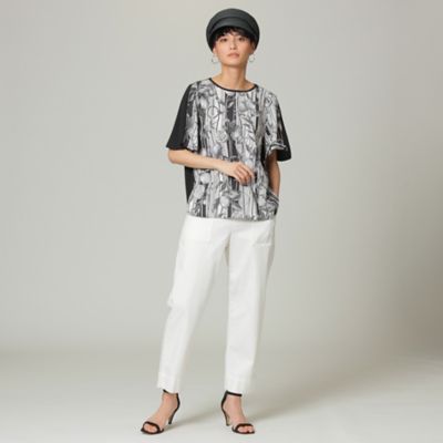 【Ｌ】【ウォッシャブル】【接触冷感】ストライプリモーネプリントカットソー（Ｕ７Ｐ３１１４６＿＿）