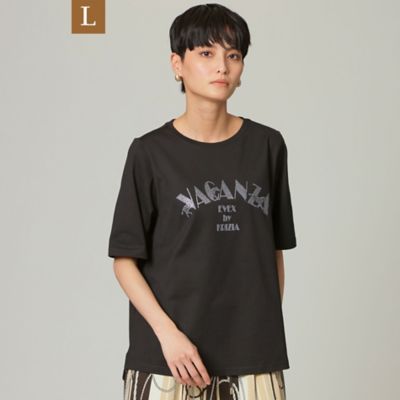 K OF KRIZIA バラ柄ロングTシャツ ブラック 40 ビジュー 上品 K OF KRIZIA バラ柄ロングTシャツ ブラック 40 ビジュー 上品