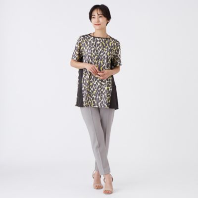 新品未使用✴︎定価¥42900 高級　レリアン　異素材　チュニック　M 手洗い可 Sawa a la mode チュニック レディース グレー ペイズリー 丸首