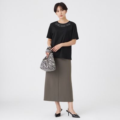 【Ｌ】【接触冷感】【ウォッシャブル】ネックエンブロイダリーカットソー（Ｕ７Ｐ３６６２５＿＿）