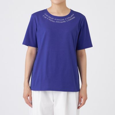 【Ｌ】【接触冷感】【ウォッシャブル】ネックエンブロイダリーカットソー（Ｕ７Ｐ３６６２５＿＿）