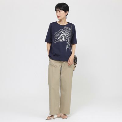【Ｌ】【ＳＡＮＹＯ　Ｓｔｙｌｅ　ＥＤＩＴＩＯＮ掲載】【接触冷感】【ウォッシャブル】メタリックゼブラプリントカットソー（Ｕ７Ｐ３７６２５＿＿）