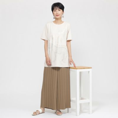 【Ｌ】【接触冷感】【ウォシャブル】メタリックゼブラプリントチュニックカットソー（Ｕ７Ｐ３８６２５＿＿）