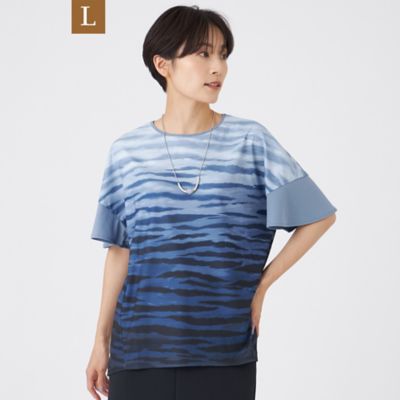 【Ｌ】【接触冷感】【ウォッシャブル】グラデーションゼブラカットソー（Ｕ７Ｐ３９６１６＿＿）