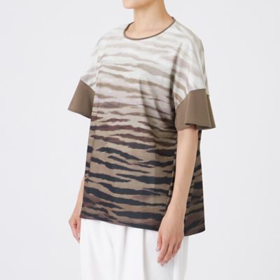 【Ｌ】【接触冷感】【ウォッシャブル】グラデーションゼブラカットソー（Ｕ７Ｐ３９６１６＿＿）