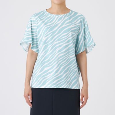 【Ｌ】【ウォッシャブル】フローゼブラグリッタープリントカットソー（Ｕ７Ｐ４１６２１＿＿）