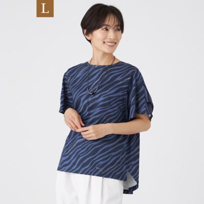【Ｌ】【ウォッシャブル】フローゼブラグリッタープリントカットソー（Ｕ７Ｐ４１６２１＿＿）