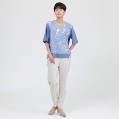 【Ｌ】【ウォッシャブル】ボタニカルオパールプリントドッキングカットソー（Ｕ７Ｐ４３１８８＿＿）