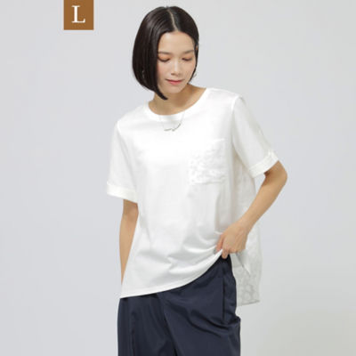 ＜EVEX BY KRIZIA L (Women/大きいサイズ)＞【Ｌ】【ウォッシャブル】オパールパンサーコンビプルオーバーカットソー（Ｕ７Ｐ４９３０８＿＿）