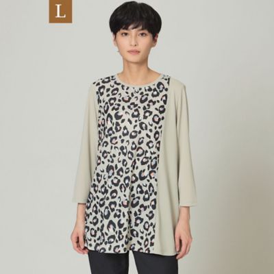 ＜EVEX BY KRIZIA L (Women/大きいサイズ)＞【Ｌ】【ウォッシャブル】【接触冷感】カラーパンサーカットソー（Ｕ７Ｐ５１１３３＿＿）