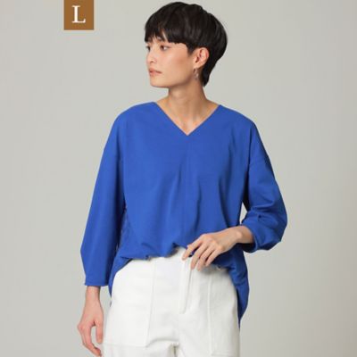 【Ｌ】【ウォッシャブル】コットンライクジャージコンビカットソー（Ｕ７Ｐ５３１４５＿＿）