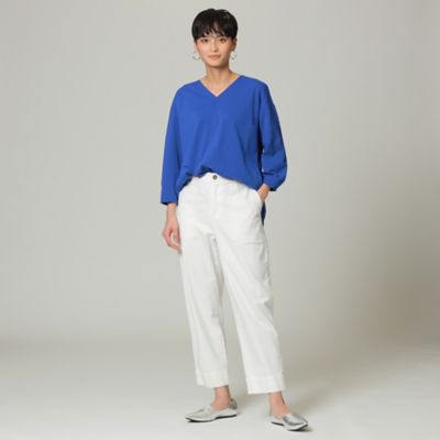 【Ｌ】【ウォッシャブル】コットンライクジャージコンビカットソー（Ｕ７Ｐ５３１４５＿＿）