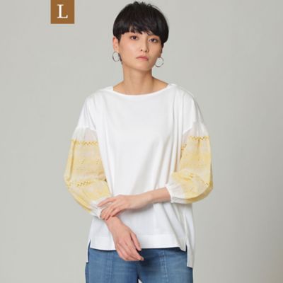 ＜EVEX BY KRIZIA L (Women/大きいサイズ)＞【Ｌ】【ウォッシャブル】エスニックアニマルエンブロイダリーカットソー（Ｕ７Ｐ５６１６０＿＿）