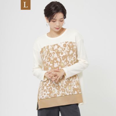 ＜EVEX BY KRIZIA L (Women/大きいサイズ)＞【Ｌ】【ウォッシャブル】カモフラージュパンサーコンビプルオーバーカットソー（Ｕ７Ｐ６０２４０＿＿）