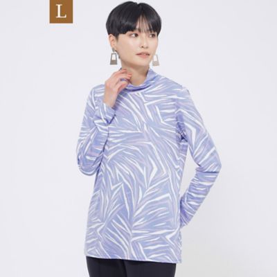 【Ｌ】【ウォッシャブル】ジオメトリックタイガープリントハイネックカットソー（Ｕ７Ｐ６２３１８＿＿）