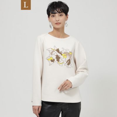 ＜EVEX BY KRIZIA L (Women/大きいサイズ)＞【Ｌ】【ウォッシャブル】カモフラエンブロイダリープルオーバーカットソー（Ｕ７Ｐ７０２８３＿＿）