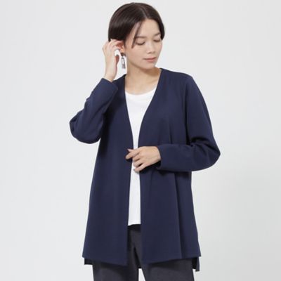 L】【ウォッシャブル】ストレッチポンチカーディガン