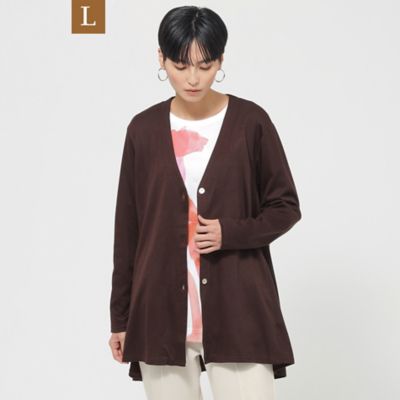 EVEX BY KRIZIA L (Women/大きいサイズ)/エヴェックス バイ クリツィアＬ 【L】【ウォッシャブル】ソフトジャージーカーディガン(U7P85414__)