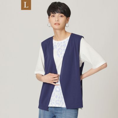 【Ｌ】【ウォッシャブル】ハイツイストスムースショートジレ（Ｕ７Ｐ９４１８４＿＿）