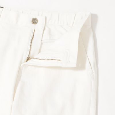 【Ｌ】【ウォッシャブル】ストレッチホワイトセミフレアデニムパンツ（Ｕ７Ｒ０１３７８＿＿）