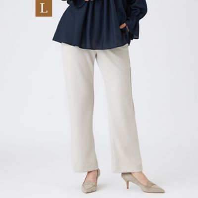 ＜EVEX BY KRIZIA L (Women/大きいサイズ)＞【Ｌ】【シーズンレスに活躍！】【マシンウォッシャブル】ダンボールニットストレートパンツ（Ｕ７Ｒ０２６１１＿＿）