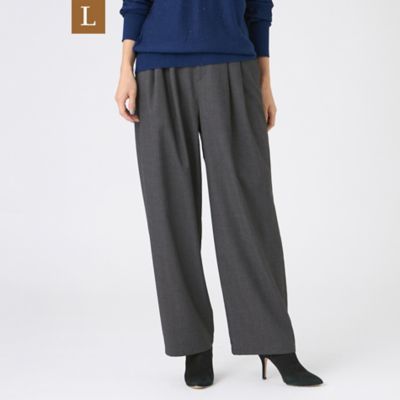 ＜EVEX BY KRIZIA L (Women/大きいサイズ)＞【Ｌ】【カタログ掲載】【マシンウォッシャブル】ラメストライプタックバレルパンツ（Ｕ７Ｒ０８６６５＿＿）