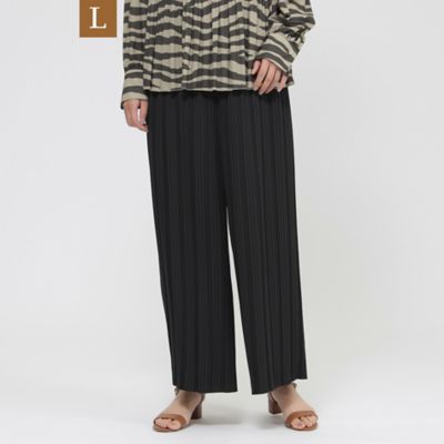 EVEX BY KRIZIA L (Women/大きいサイズ)/エヴェックス バイ クリツィアＬ 【Ｌ】【ウォッシャブル】デシンプリーツワイドパンツ（Ｕ７Ｒ１４５６１＿＿）