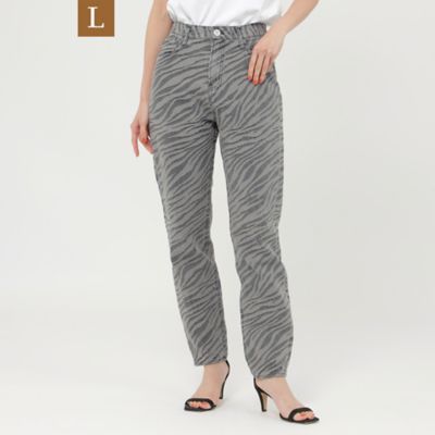 EVEX BY KRIZIA L (Women/大きいサイズ)/エヴェックス バイ クリツィアＬ 【L】【ウォッシャブル】ゼブラジャカードストレッチデニムパンツ(U7R20348__)
