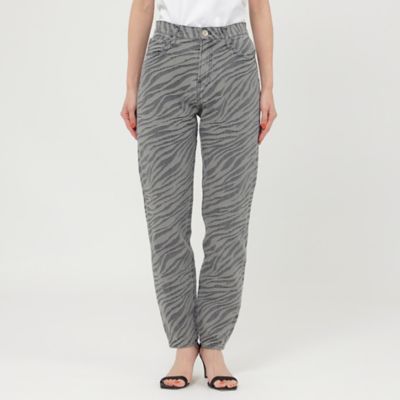 【Ｌ】【ウォッシャブル】ゼブラジャカードストレッチデニムパンツ（Ｕ７Ｒ２０３４８＿＿）