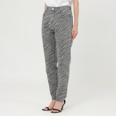 【Ｌ】【ウォッシャブル】ゼブラジャカードストレッチデニムパンツ（Ｕ７Ｒ２０３４８＿＿）