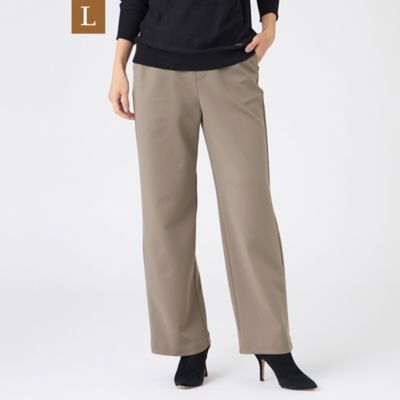 ＜EVEX BY KRIZIA L (Women/大きいサイズ)＞【Ｌ】【マシンウォッシャブル】バックスエードダンボールニットストレートパンツ（Ｕ７Ｒ２５６７８＿＿）