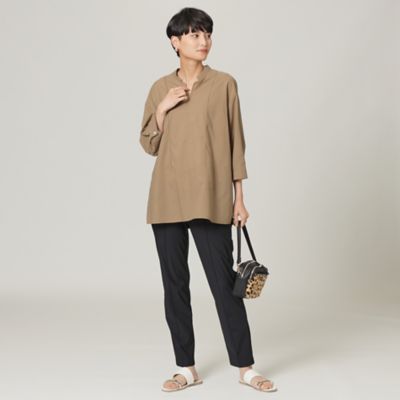 【Ｌ】【接触冷感】【ウォッシャブル】メリルハイテンションピンタックテーパードパンツ（Ｕ７Ｒ３０１５０＿＿）