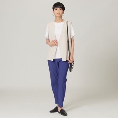 【Ｌ】【接触冷感】【ウォッシャブル】メリルハイテンションピンタックテーパードパンツ（Ｕ７Ｒ３０１５０＿＿）