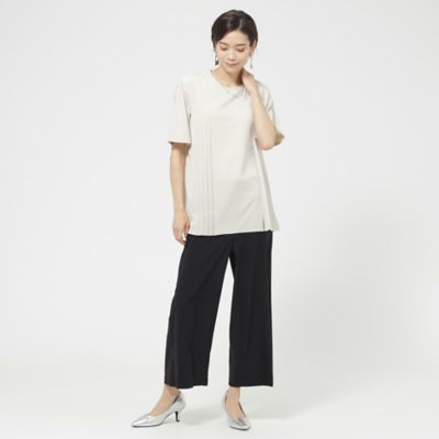 【Ｌ】【接触冷感】【ウォッシャブル】メリルハイテンションワイドクロップドパンツ（Ｕ７Ｒ３６３３９＿＿）