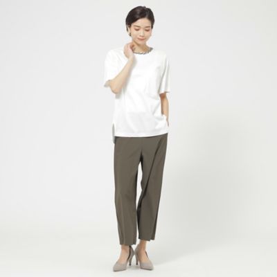 【Ｌ】【接触冷感】【ウォッシャブル】メリルハイテンションワイドクロップドパンツ（Ｕ７Ｒ３６３３９＿＿）
