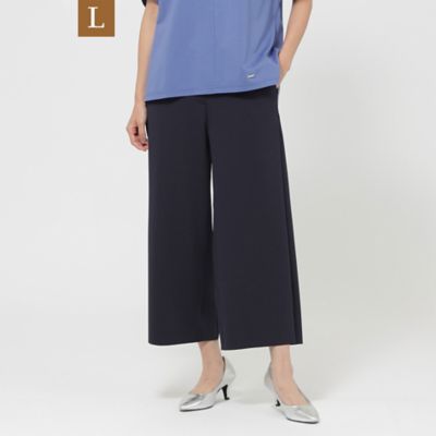【Ｌ】【ウォッシャブル】ダンボールニットワイドクロップドパンツ（Ｕ７Ｒ３６４１５＿＿）