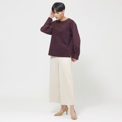 【Ｌ】【ウォッシャブル】ダンボールニットワイドクロップドパンツ（Ｕ７Ｒ３６４１５＿＿）
