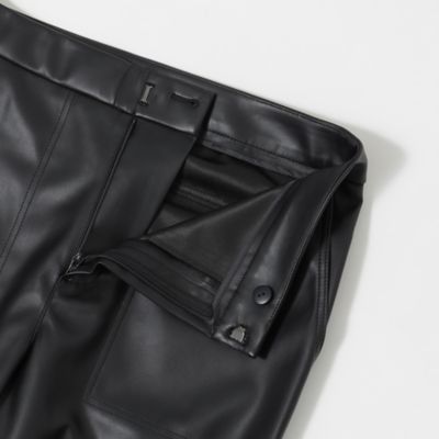 【Ｌ】【ウォッシャブル】マットフェイクレザーテーパードパンツ（Ｕ７Ｒ４６２５６＿＿）