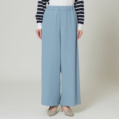【Ｌ】【ウォッシャブル】【ＵＶ対策】ストレッチバックサテンワイドパンツ（Ｕ７Ｒ５０１１７＿＿）